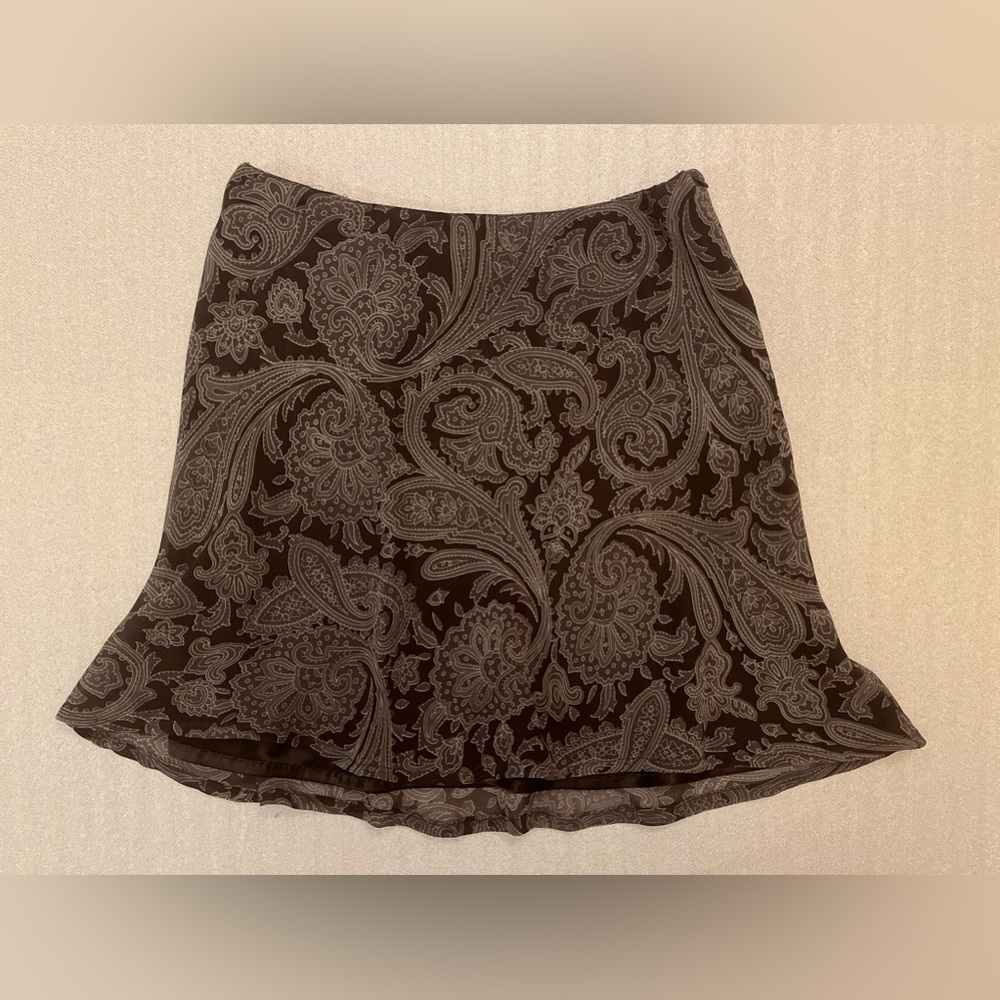 Vintage Express Paisley Brown Skirt